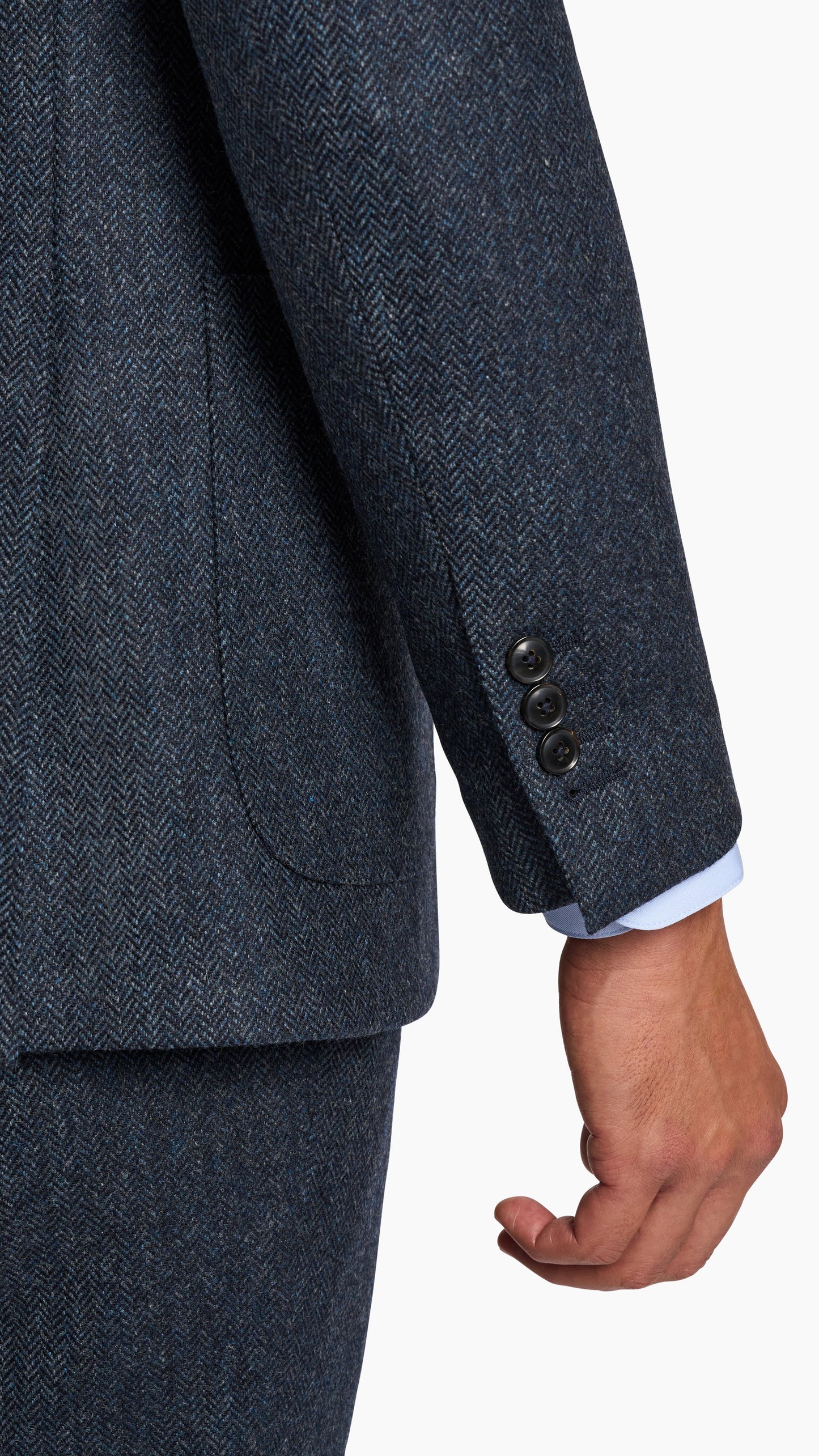 Abraham Moon Navy Tweed Suit