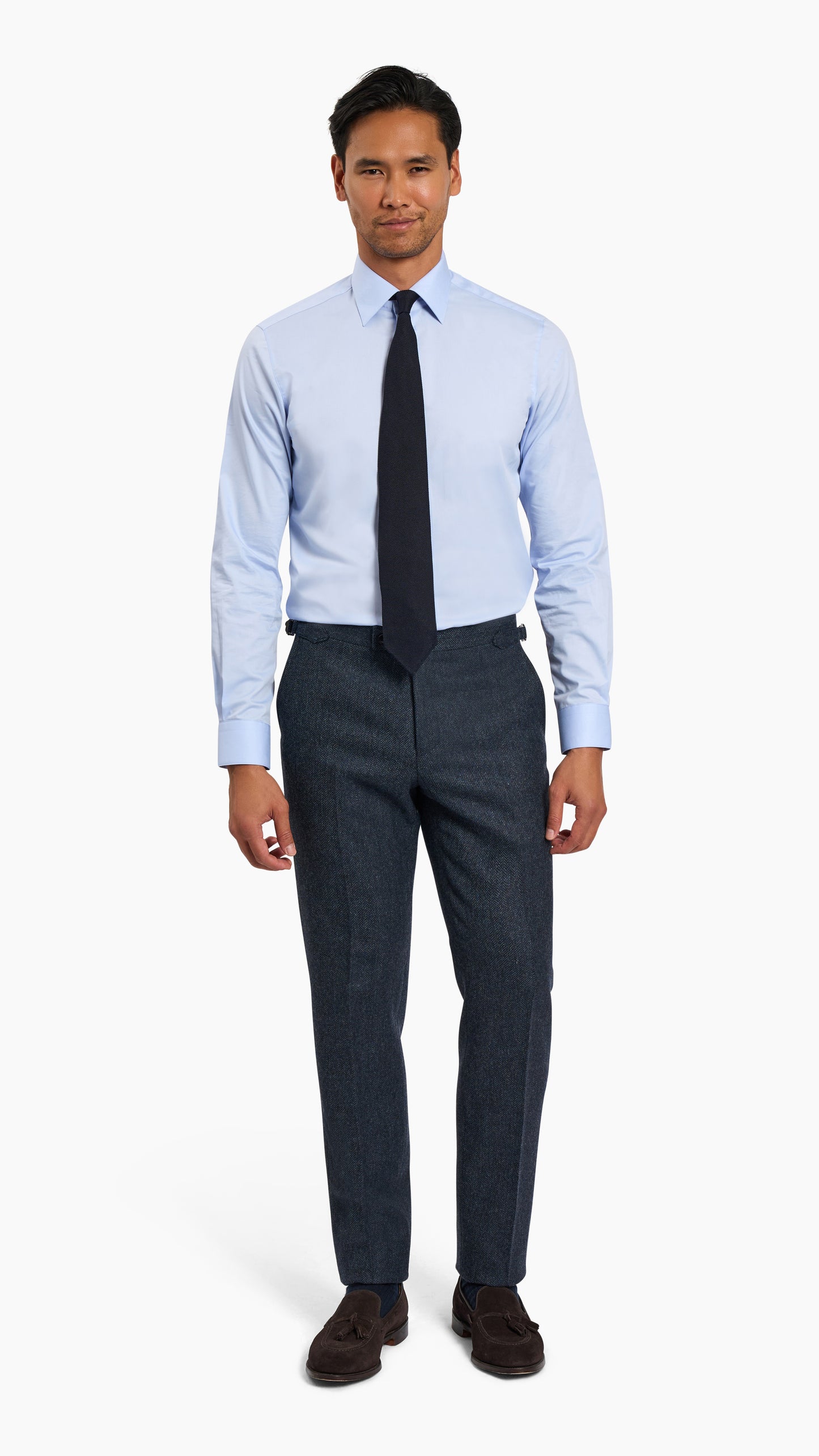 Abraham Moon Navy Tweed Suit
