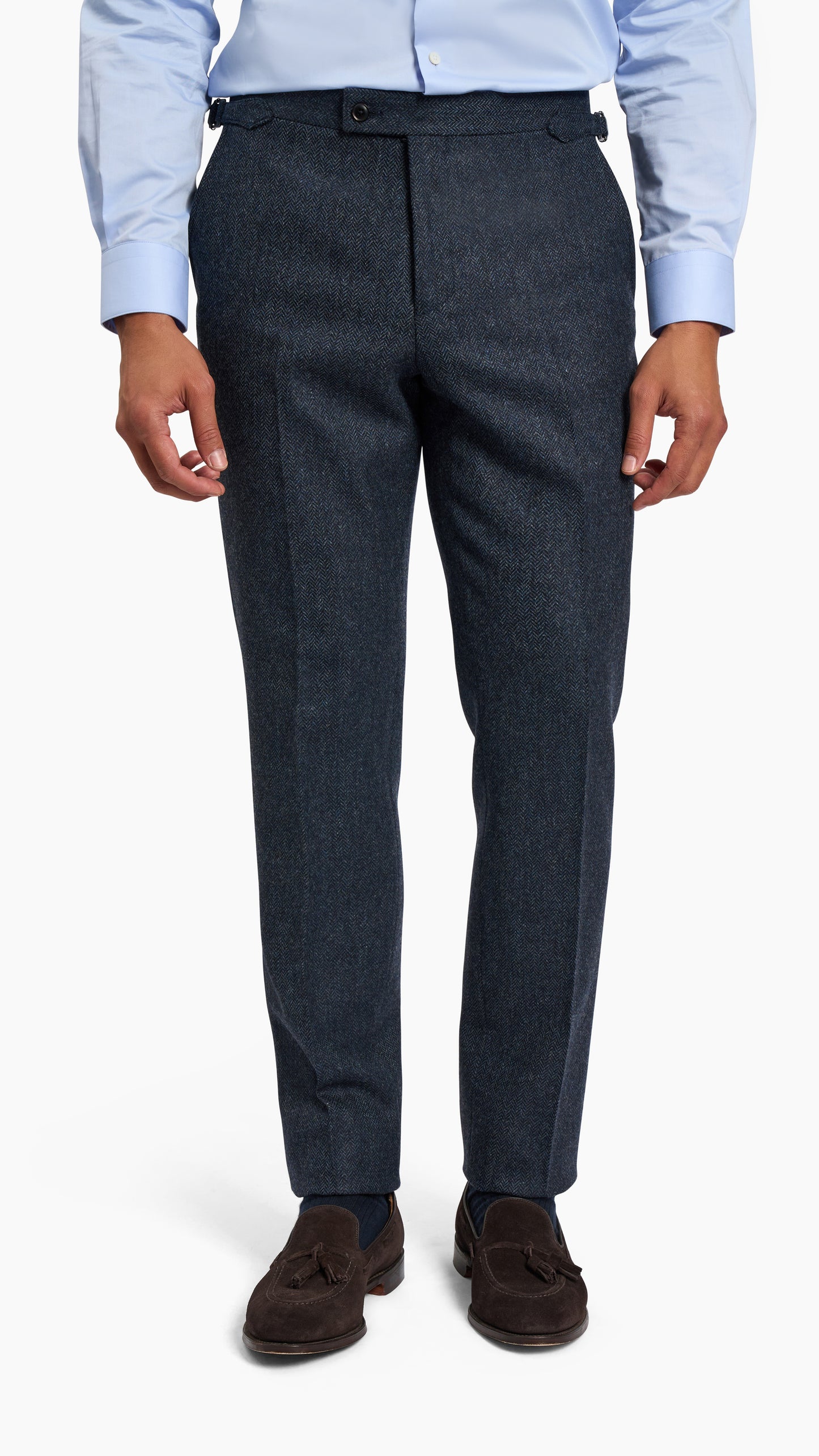 Abraham Moon Navy Tweed Suit