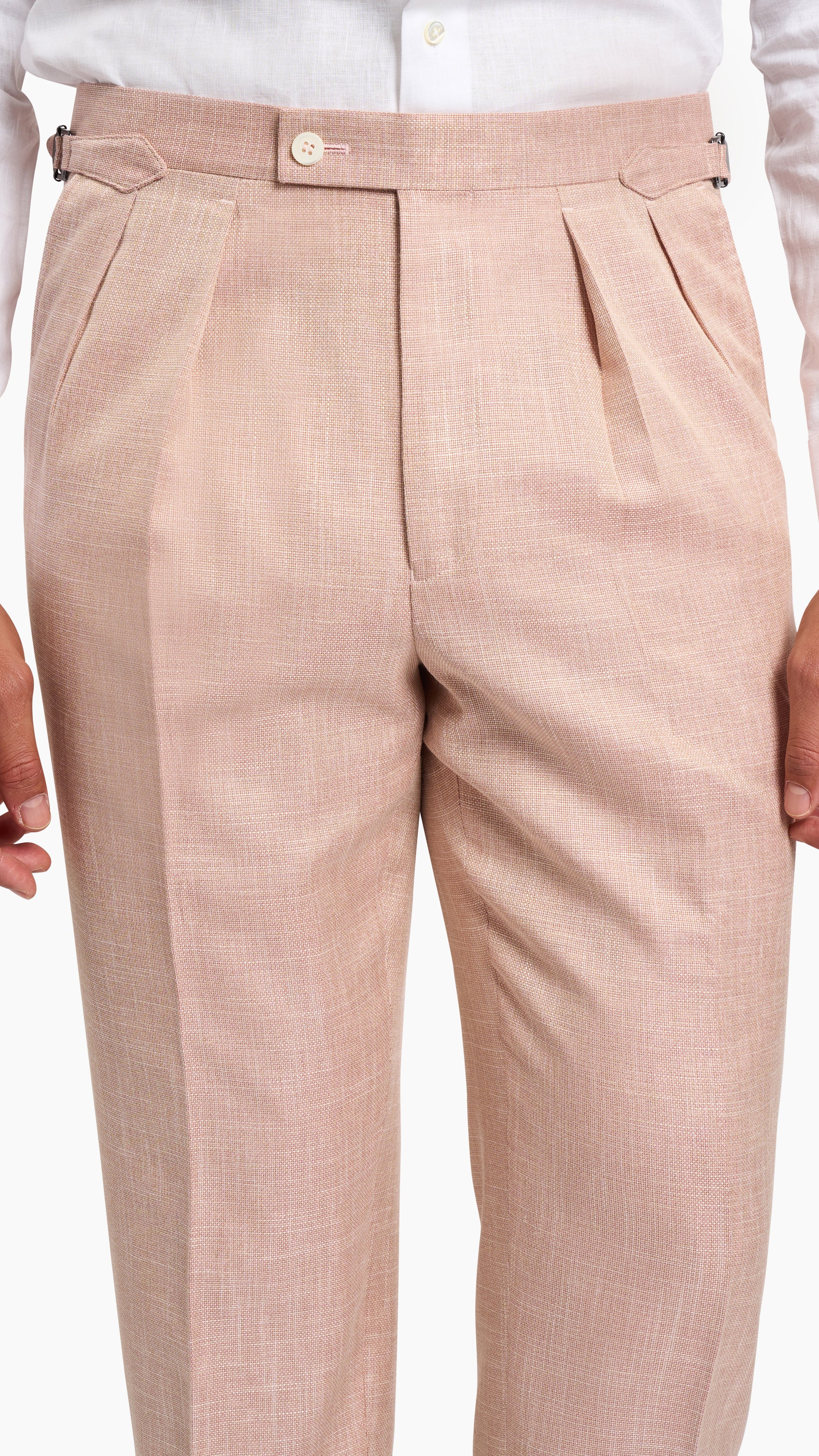 Dormeuil Blush Pink Linen Suit