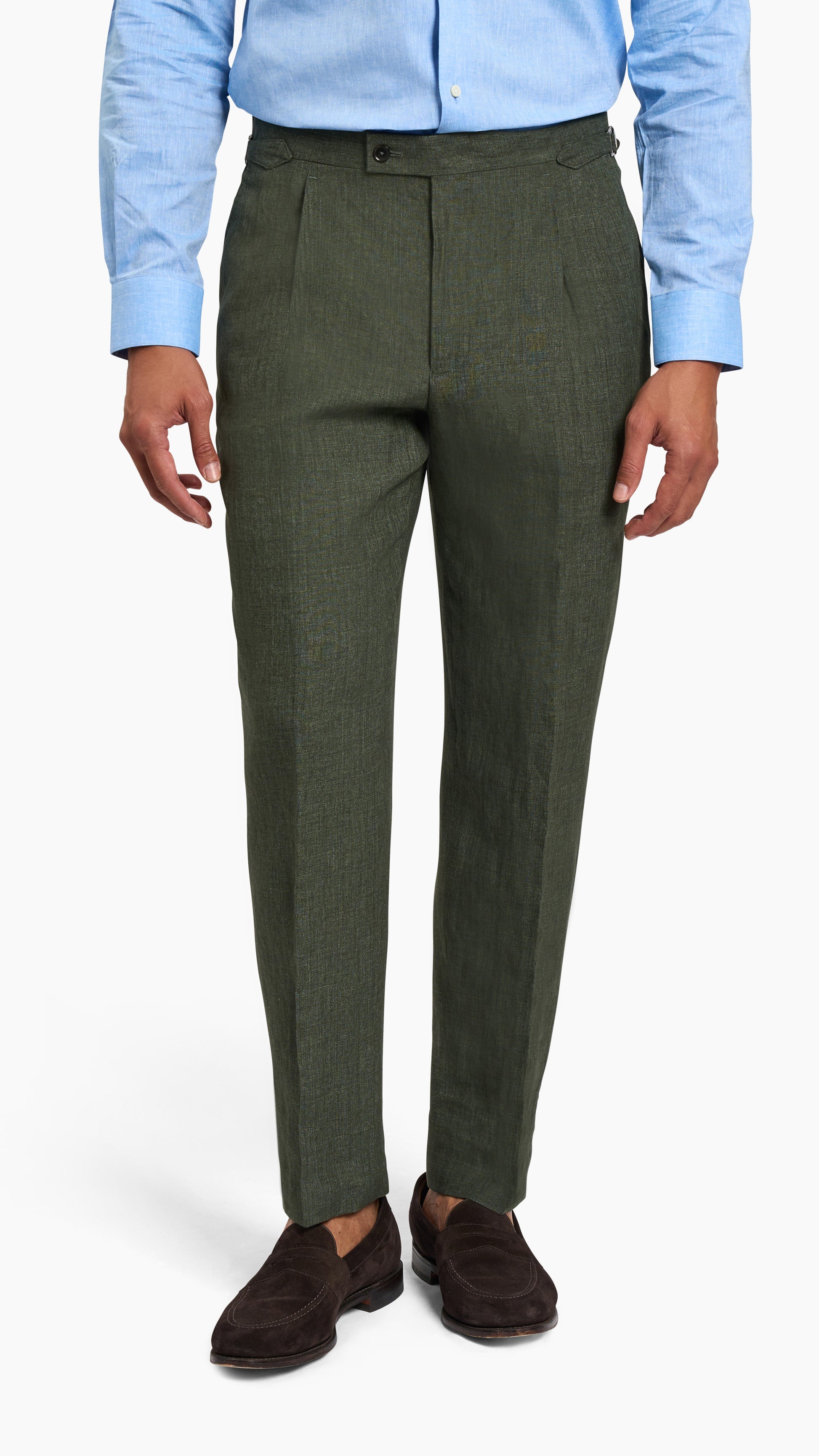 Scabal Dark Green Linen Suit