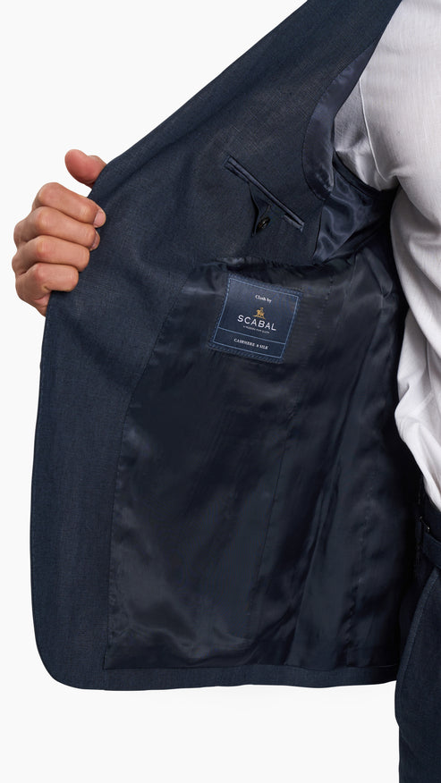 Scabal Navy Linen Suit