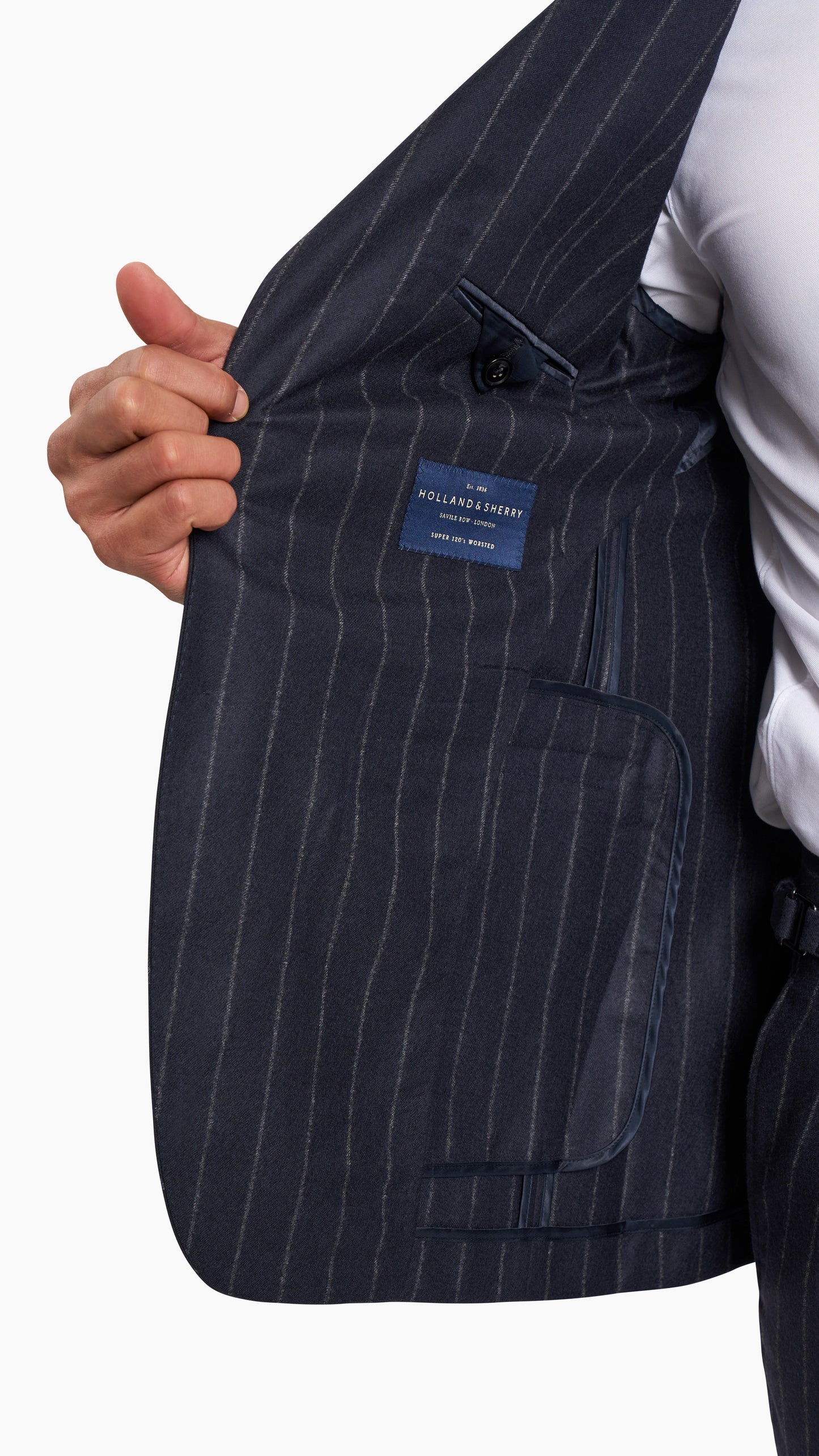Holland & Sherry Navy Stripe Suit