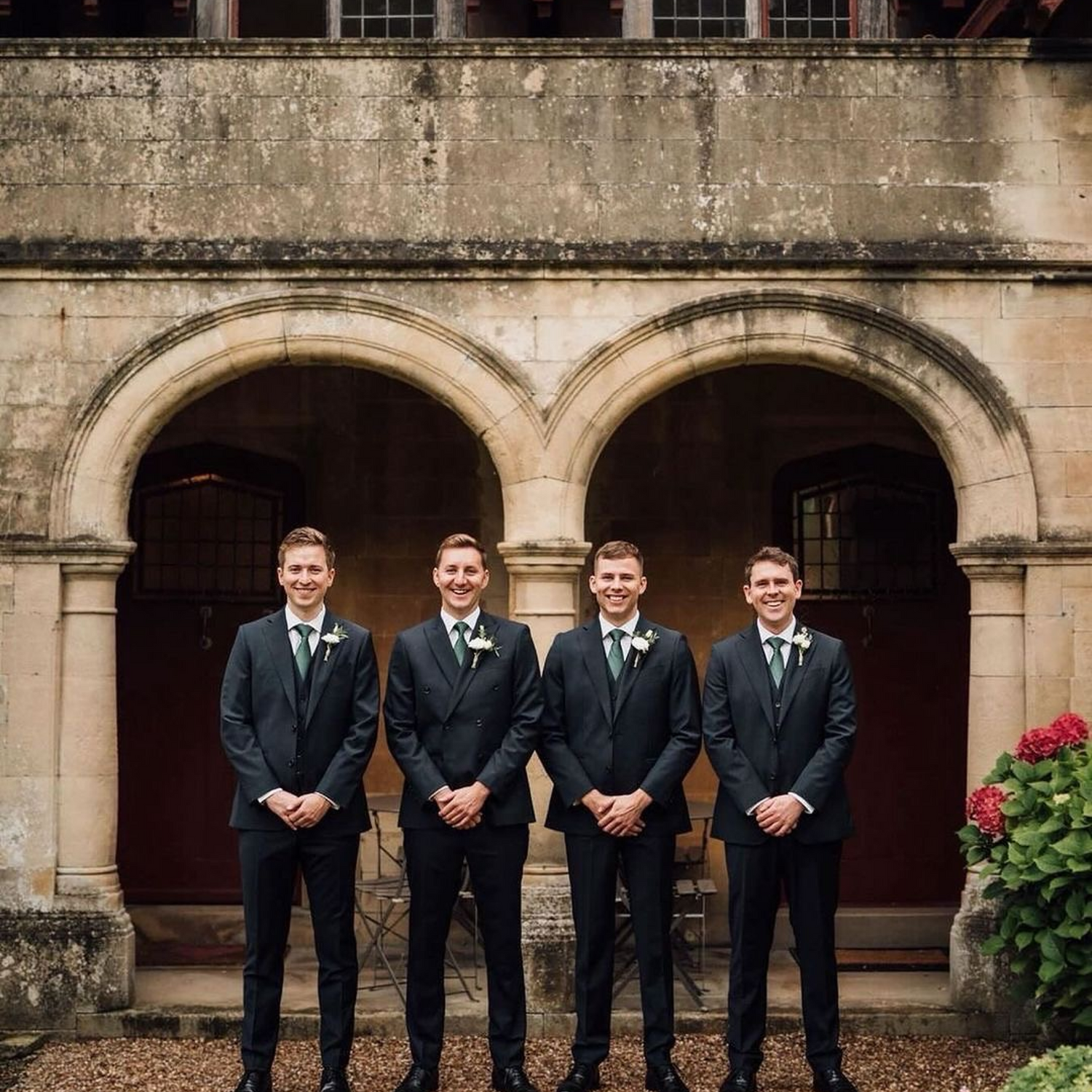 Groomsmen double breasted navy tailored suits