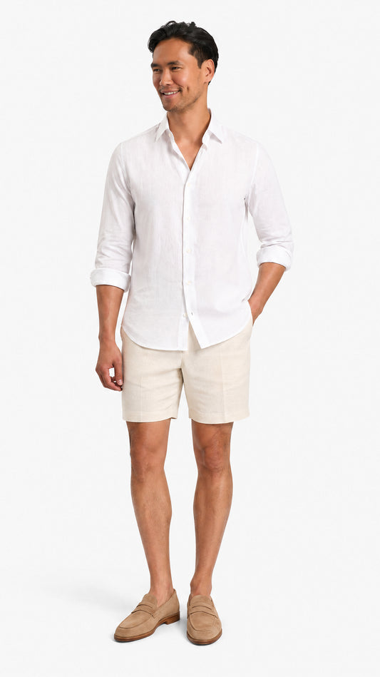 White Linen Custom Shirt