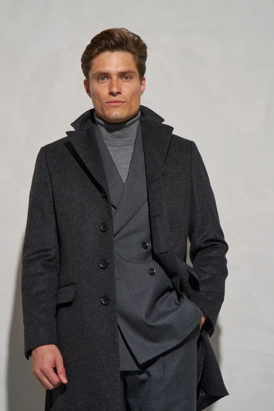 charcoal wool overcoat
