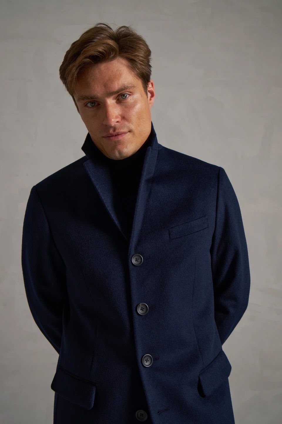 navy blue wool coat