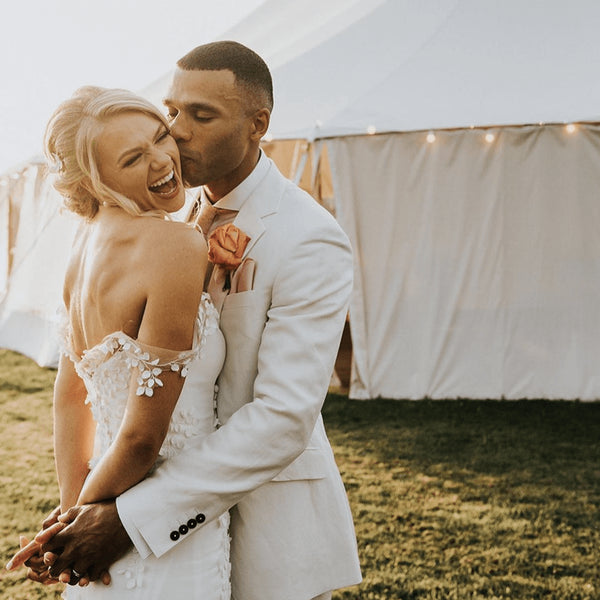 Man wearing a tailored White Wedding Suit - Edit Suits Co.