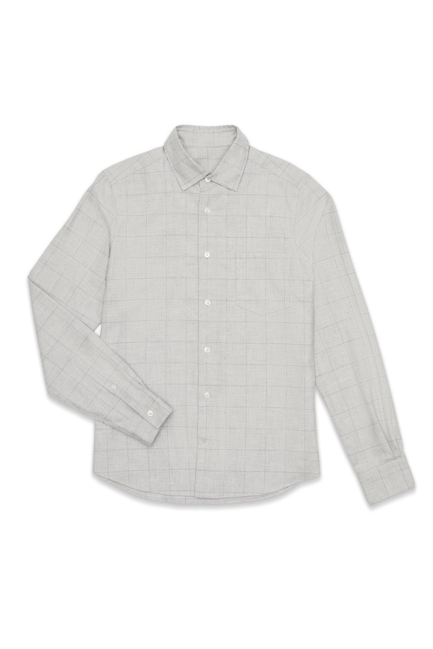 Grey Windowpane Check Custom Shirt