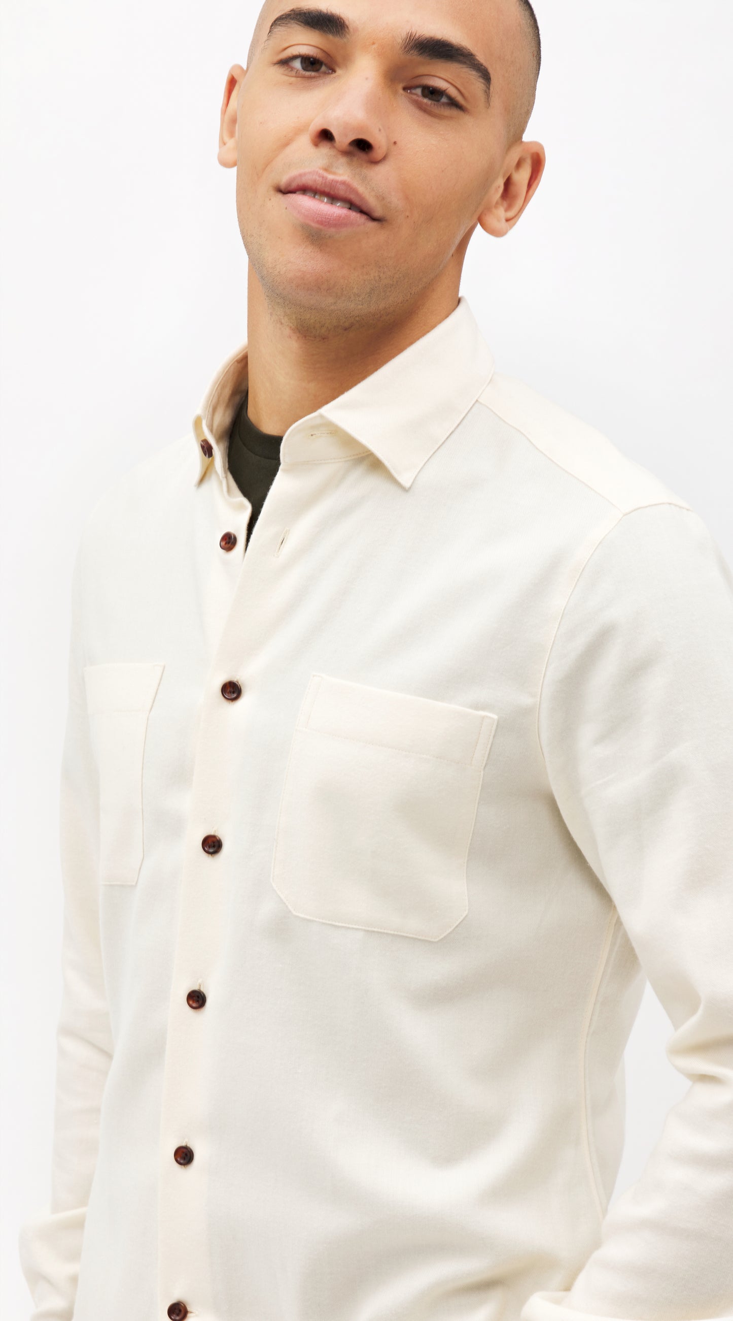 Ecru Cotton/Merino Shirt