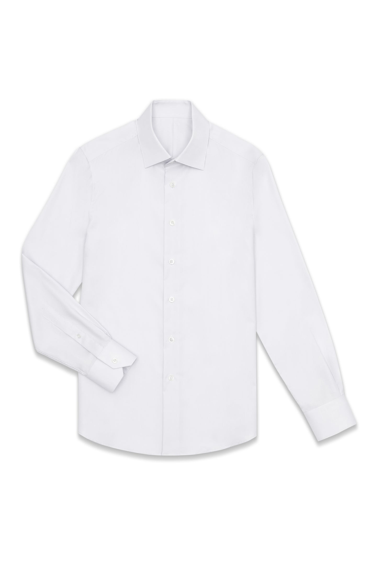 White Egyptian Cotton Herringbone Shirt