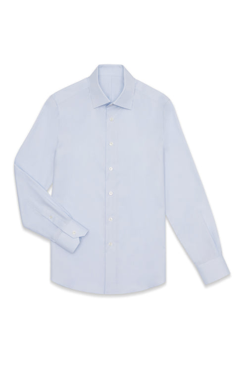 Light Blue Egyptian Cotton Herringbone Shirt