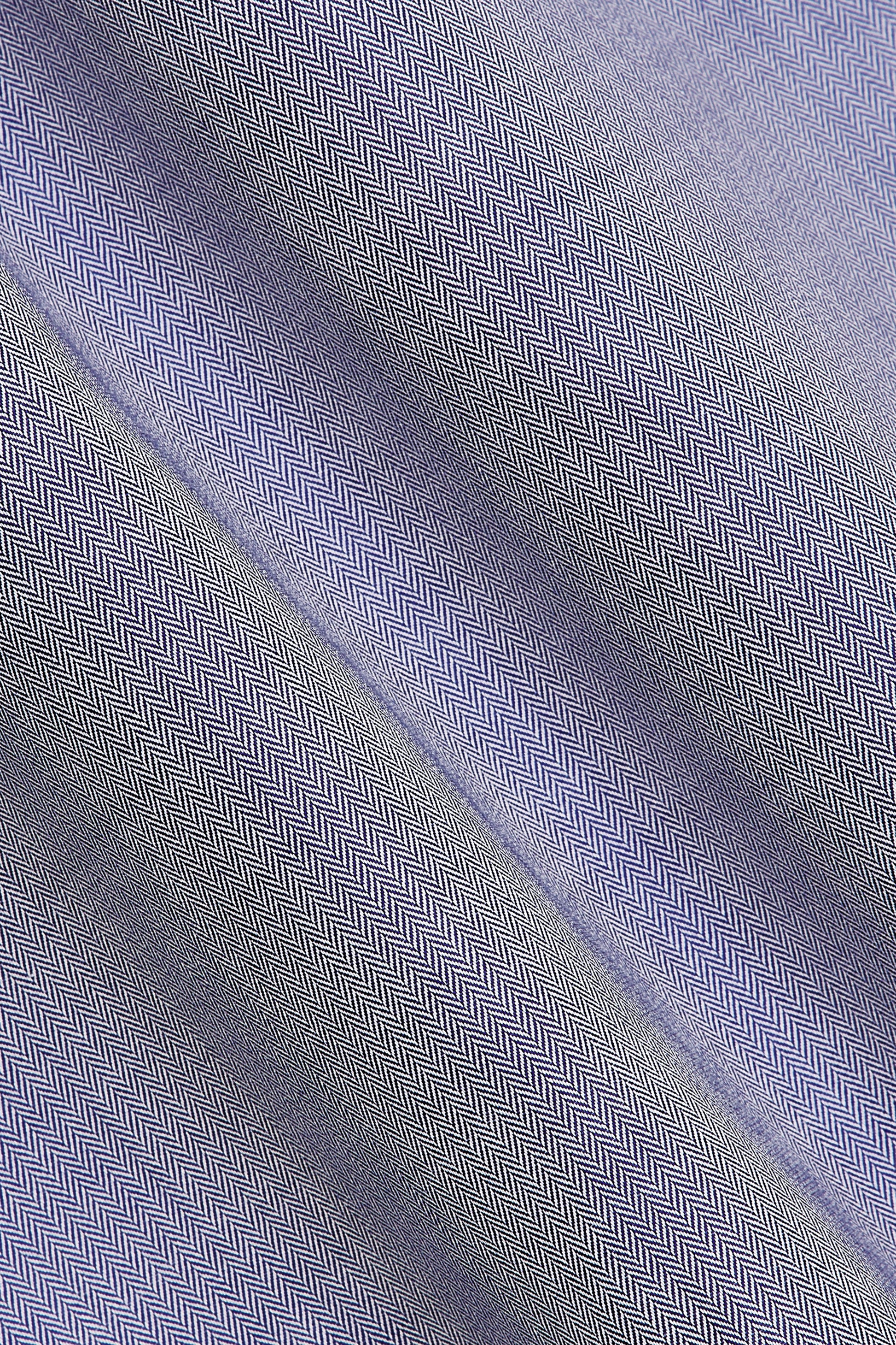 Dark Blue Egyptian Cotton Herringbone Shirt