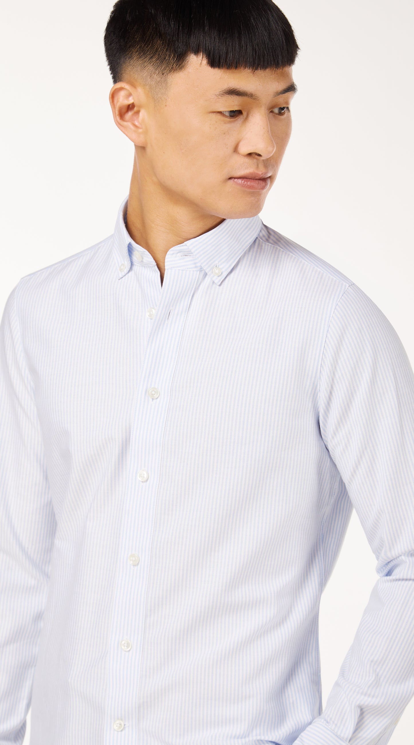 Light Blue Striped Oxford Shirt