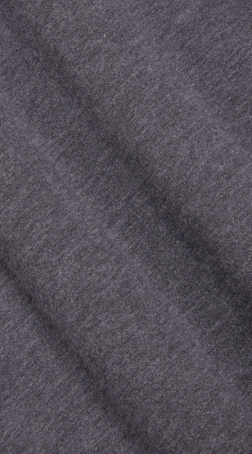 Mid-Grey Half-Placket Jersey Shirt (Straight Bottom)