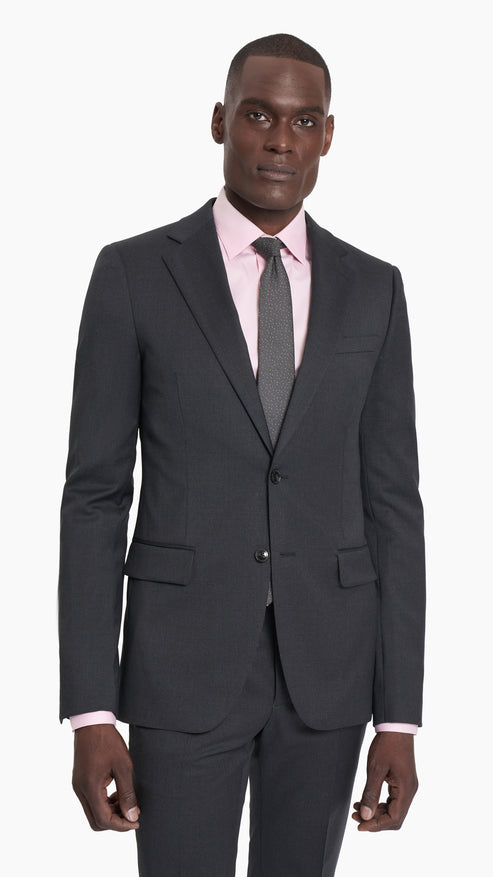 Charcoal Grey Plain Weave Jacket