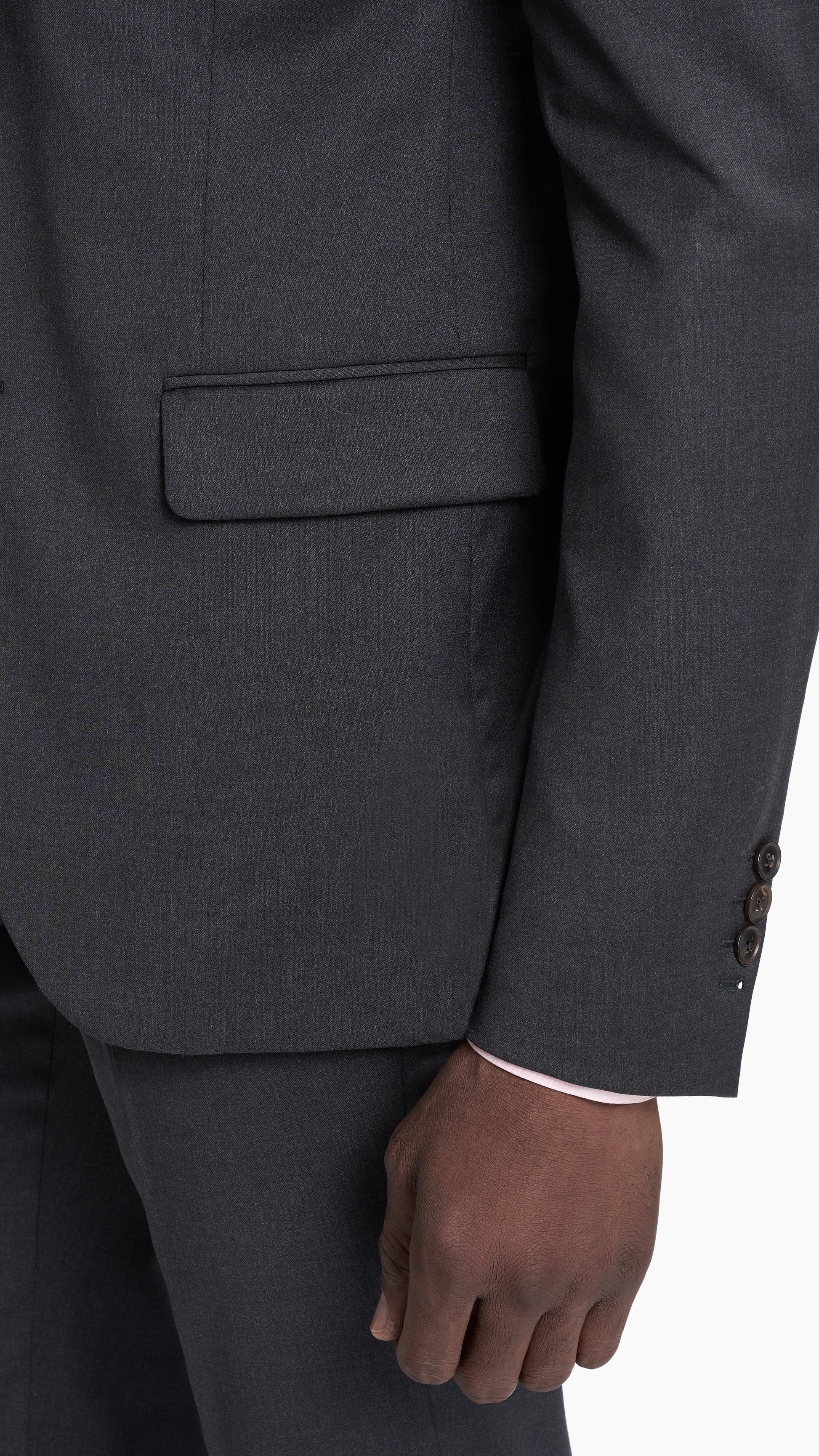 Charcoal Grey Plain Weave Jacket