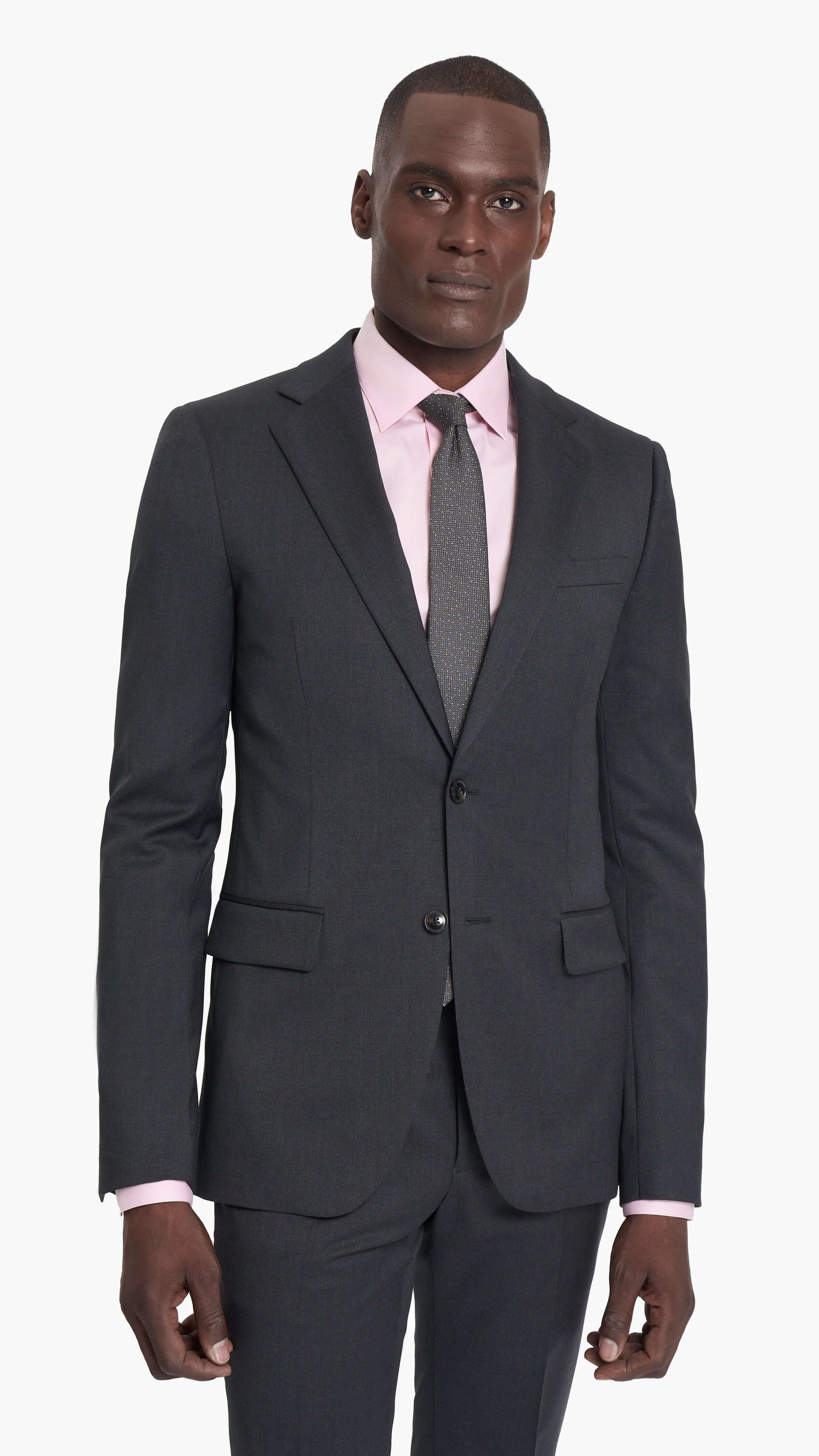 Reda Charcoal Grey Twill Custom Suit