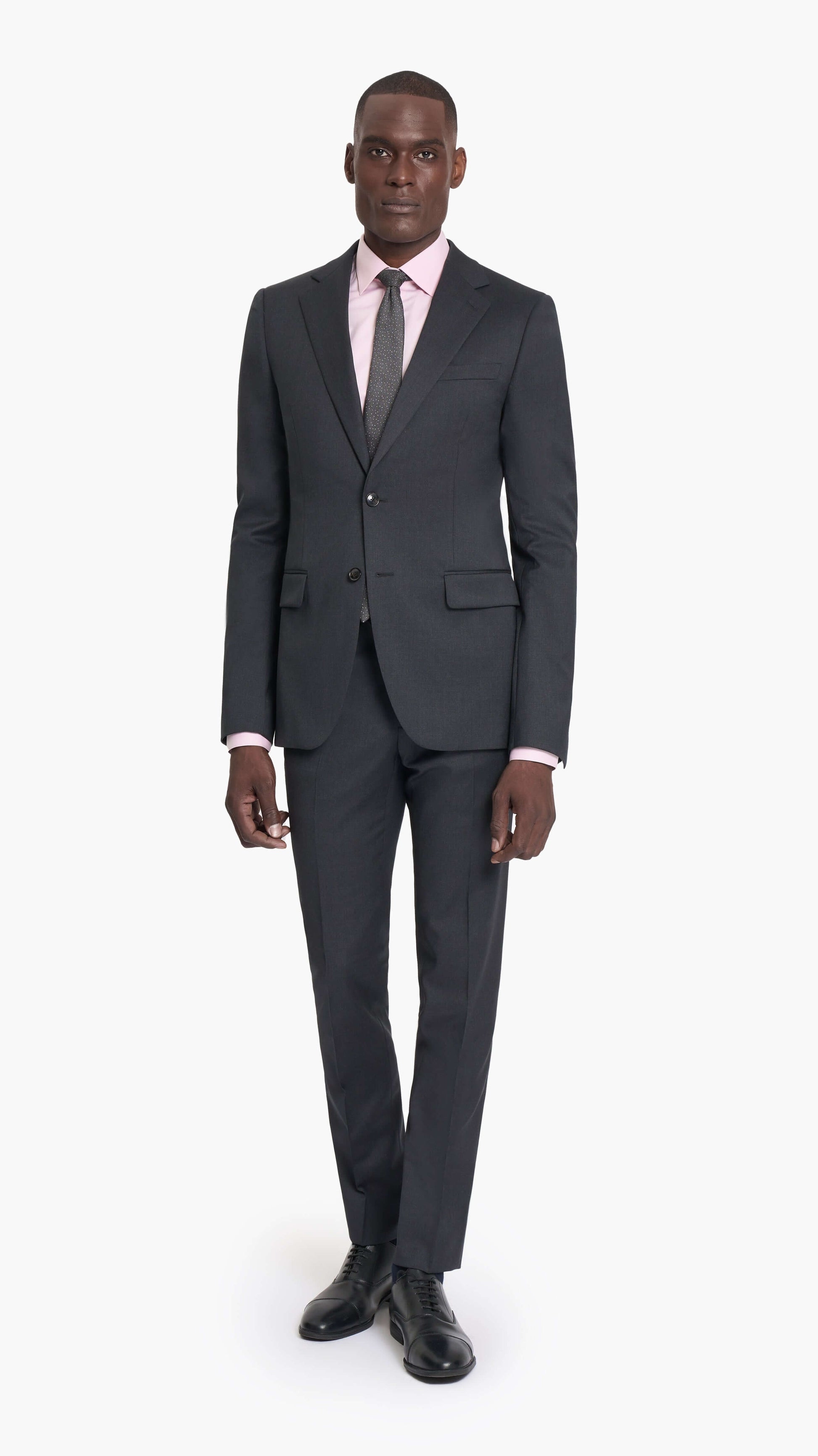 Reda Charcoal Grey Twill Custom Trouser