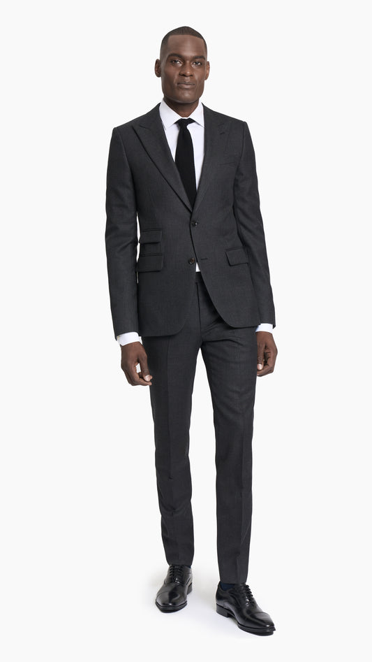 ES Essentials Carbon Grey Twill Custom Suit