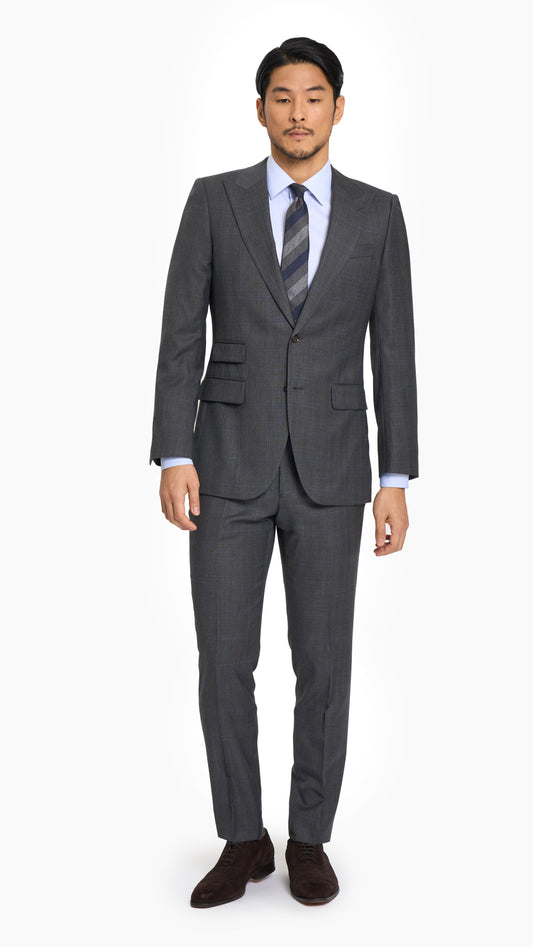 Reda Mid Grey Prince of Wales Custom Suit