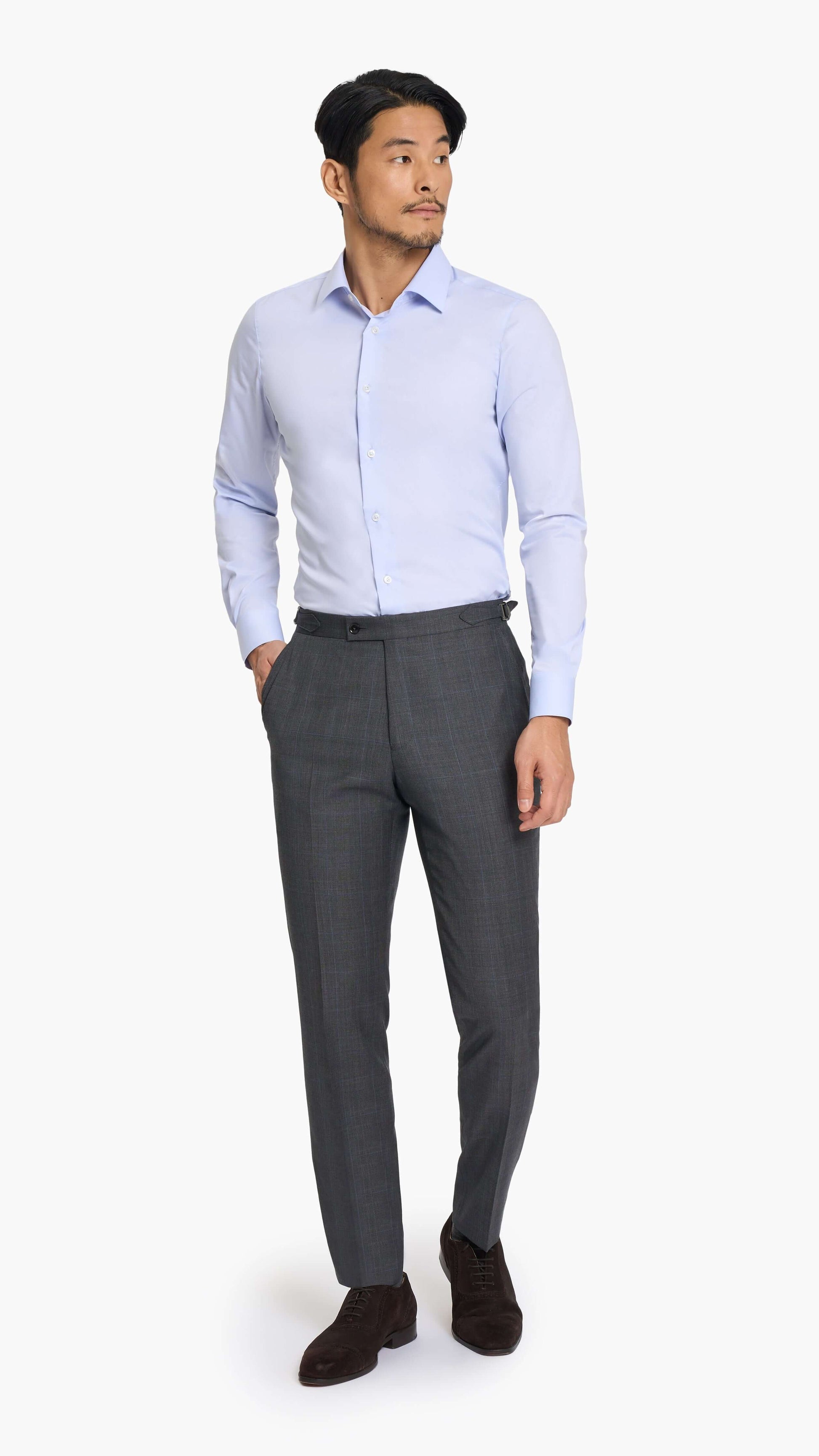 Reda Mid Grey Prince of Wales Custom Suit