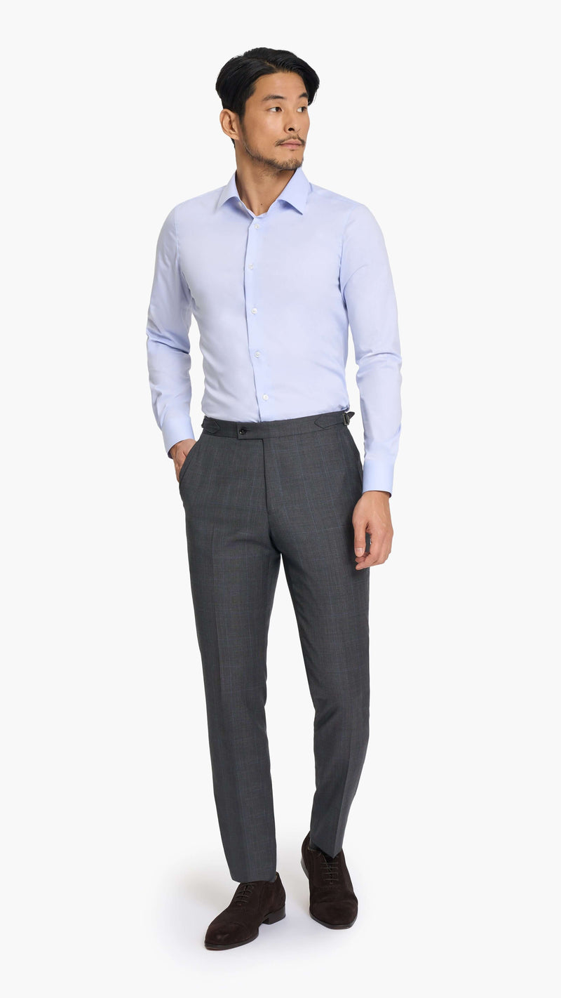 Reda Mid Grey Prince of Wales Custom Trouser