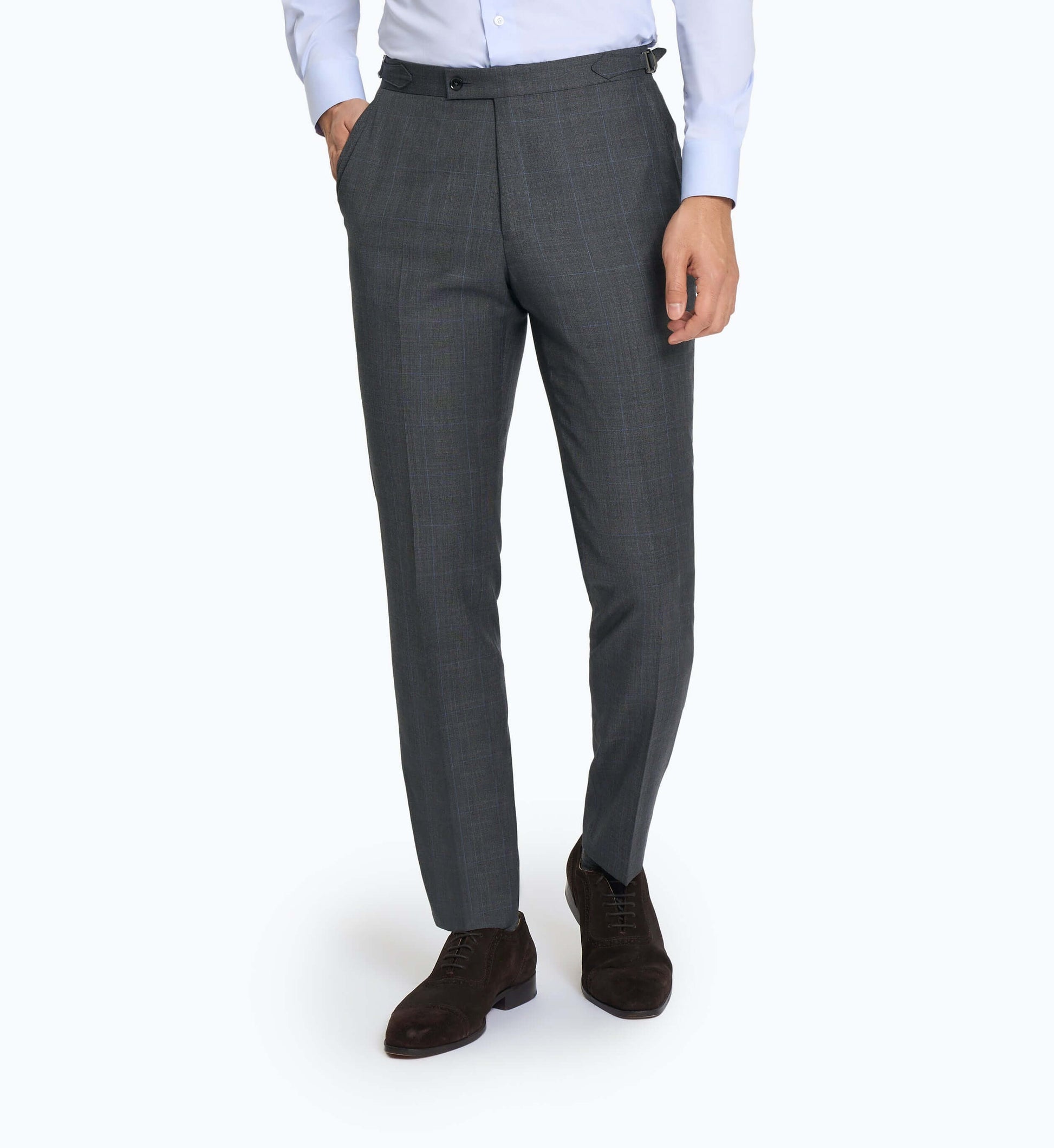 Reda Mid Grey Prince of Wales Custom Trouser