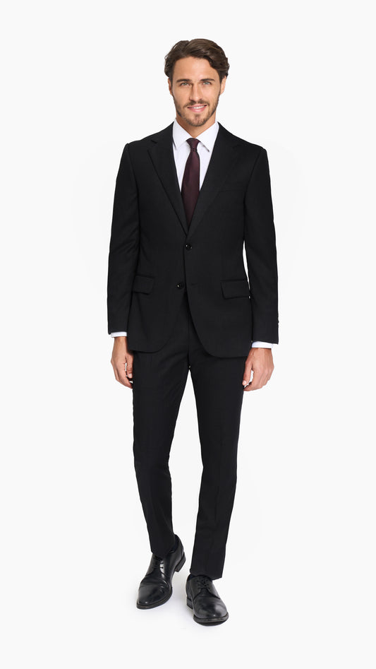 ES Essentials Black Twill Custom Suit