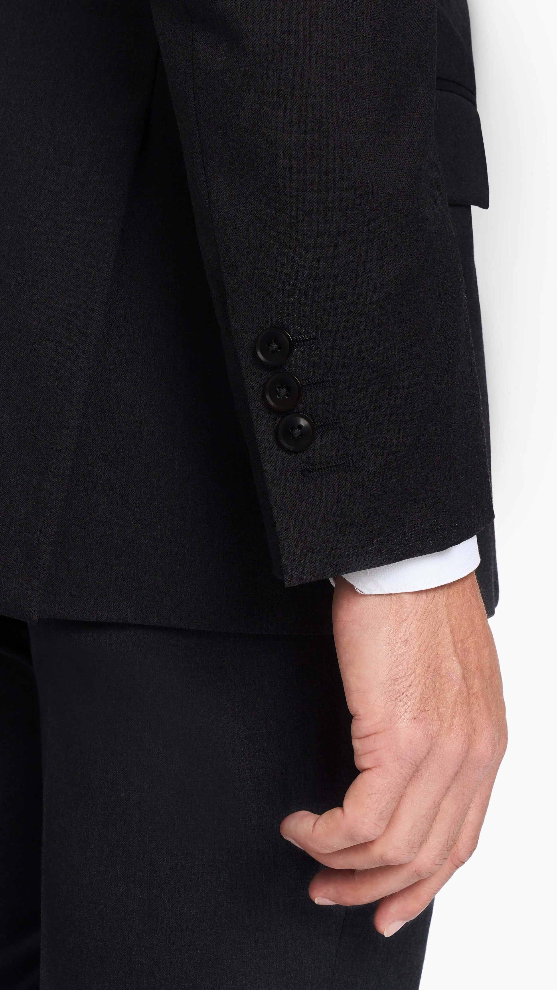 ES Essentials Black Twill Custom Suit