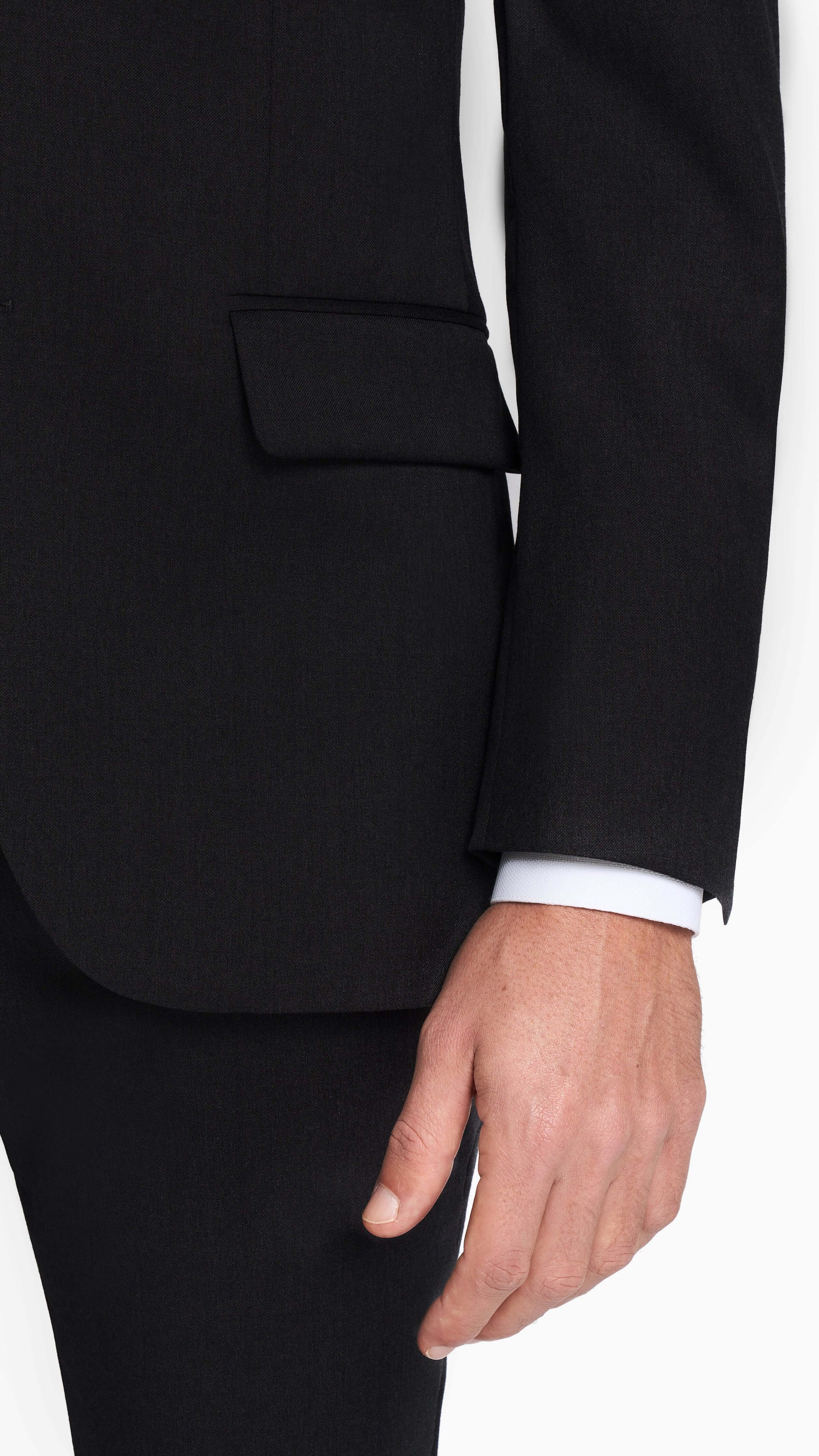 ES Essentials Black Twill Custom Suit