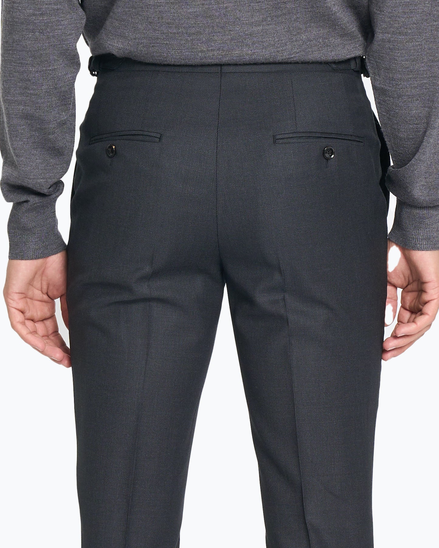 Charcoal Grey Birdseye Custom Trouser