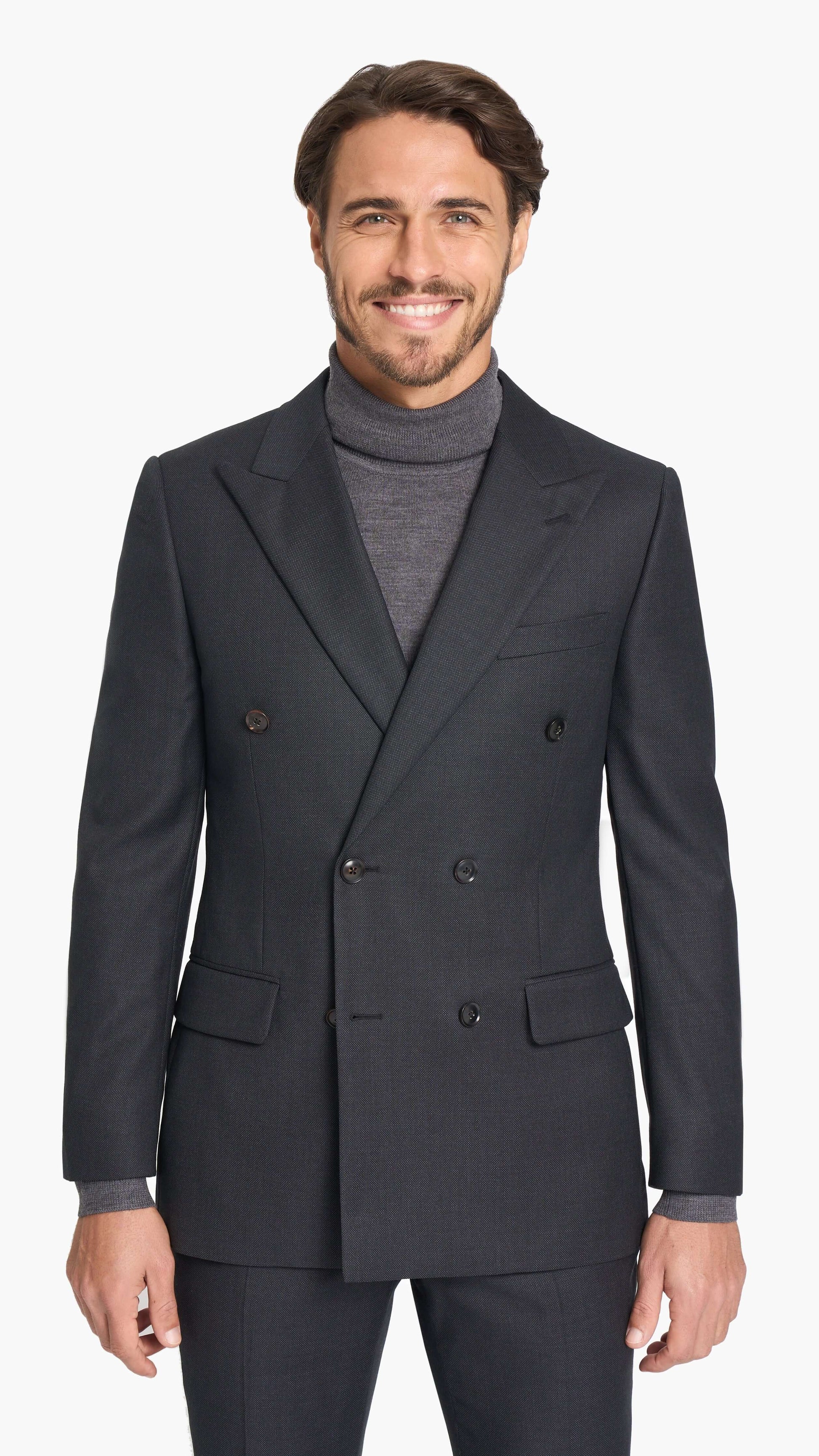 Reda Charcoal Grey Birdseye Custom Suit