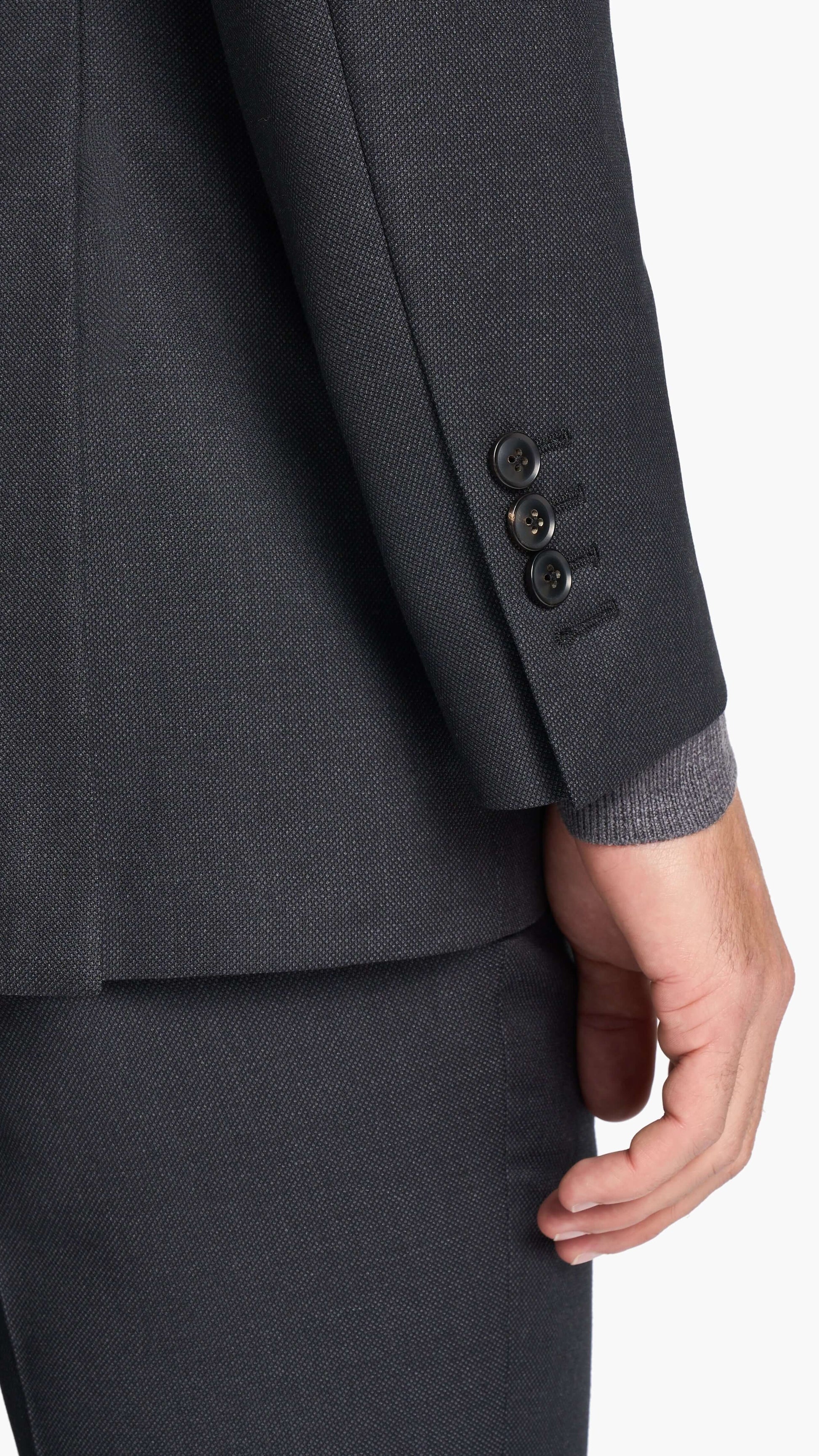 Reda Charcoal Grey Birdseye Custom Suit