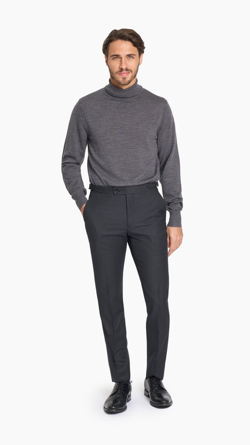 Charcoal Grey Birdseye Trouser