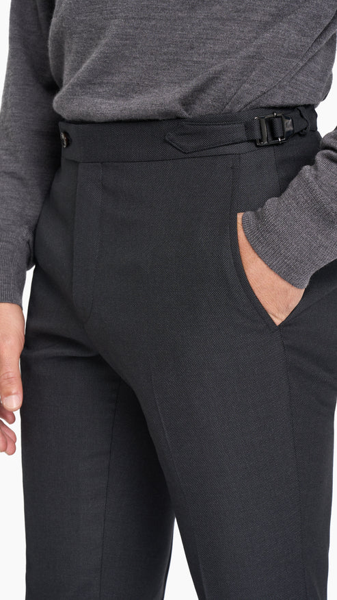 Charcoal Grey Birdseye Trouser