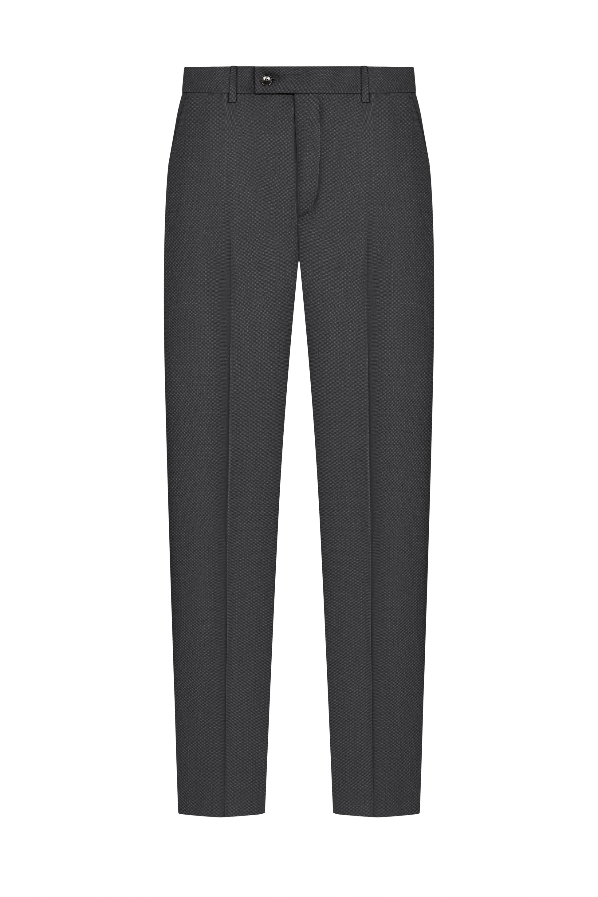 Charcoal Grey Birdseye Trouser