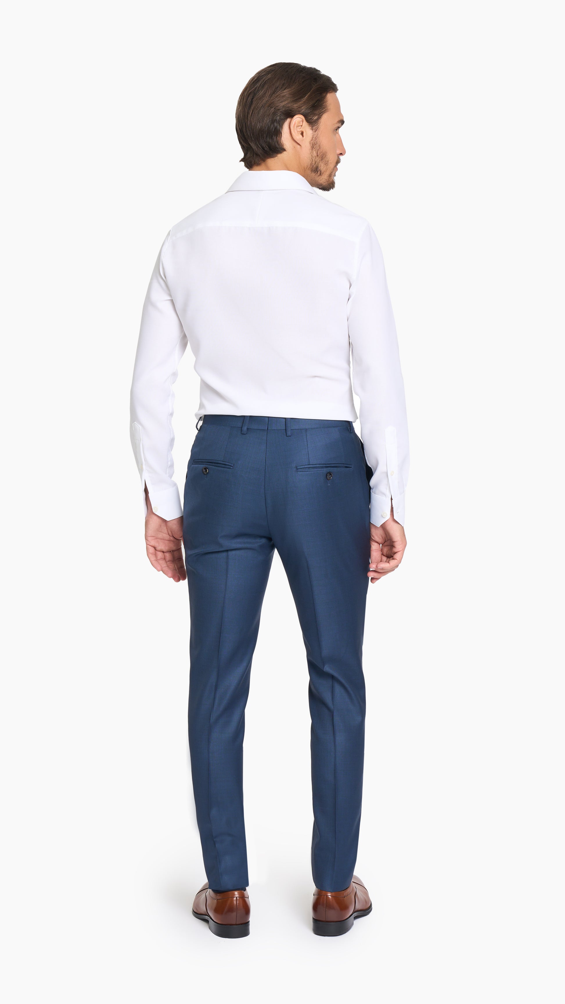 Petrol Blue Sharkskin Suit