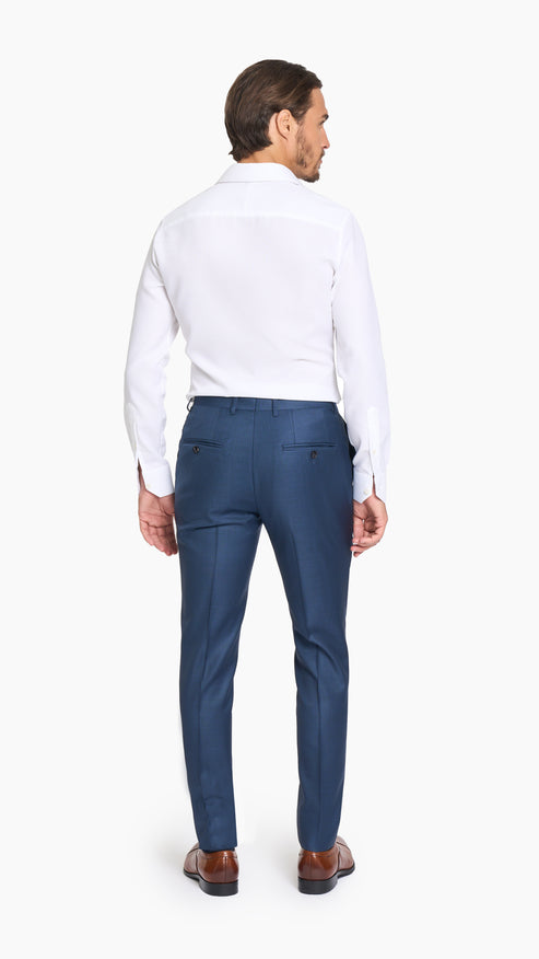 Petrol Blue Sharkskin Suit