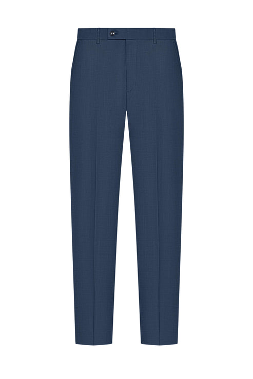 Reda Petrol Blue Sharkskin Custom Suit