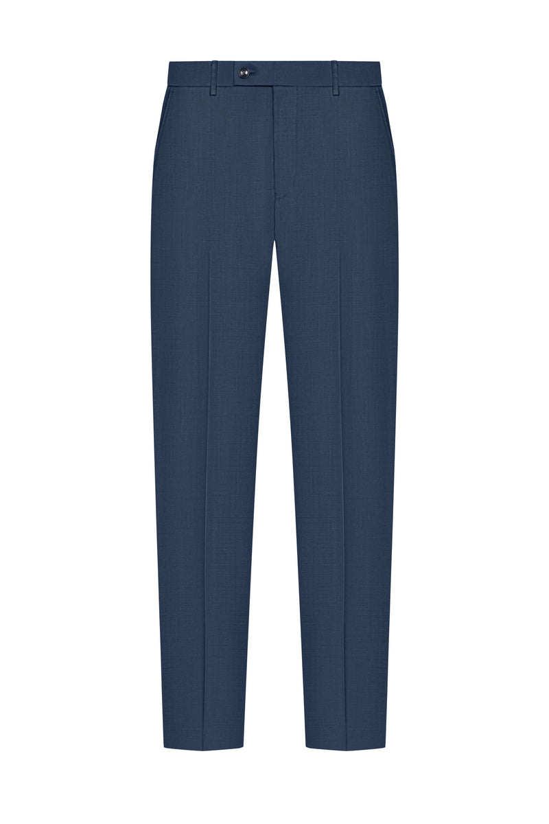 Reda Petrol Blue Sharkskin Custom Suit