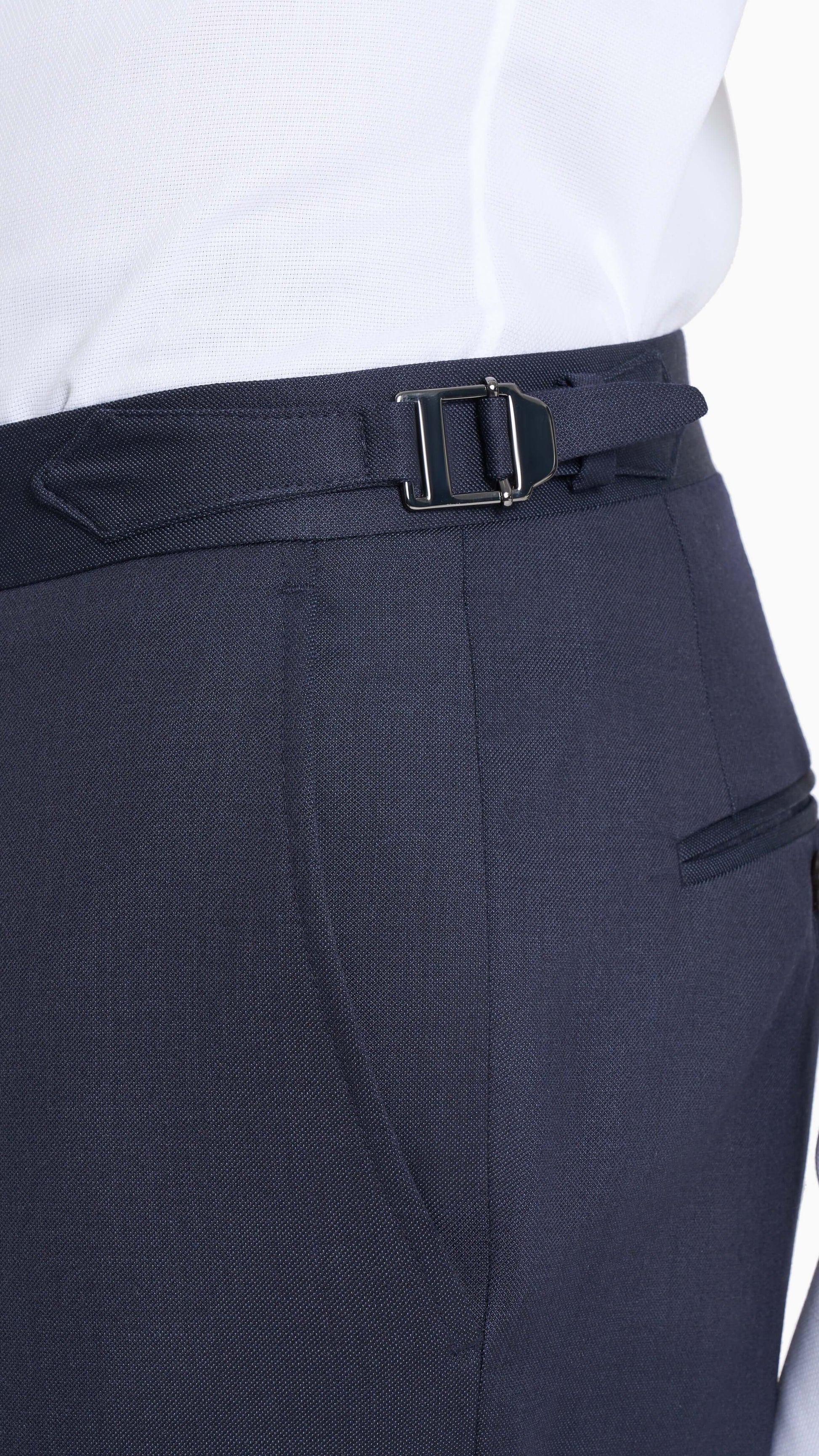 Reda Midnight Blue Sharkskin Custom Suit