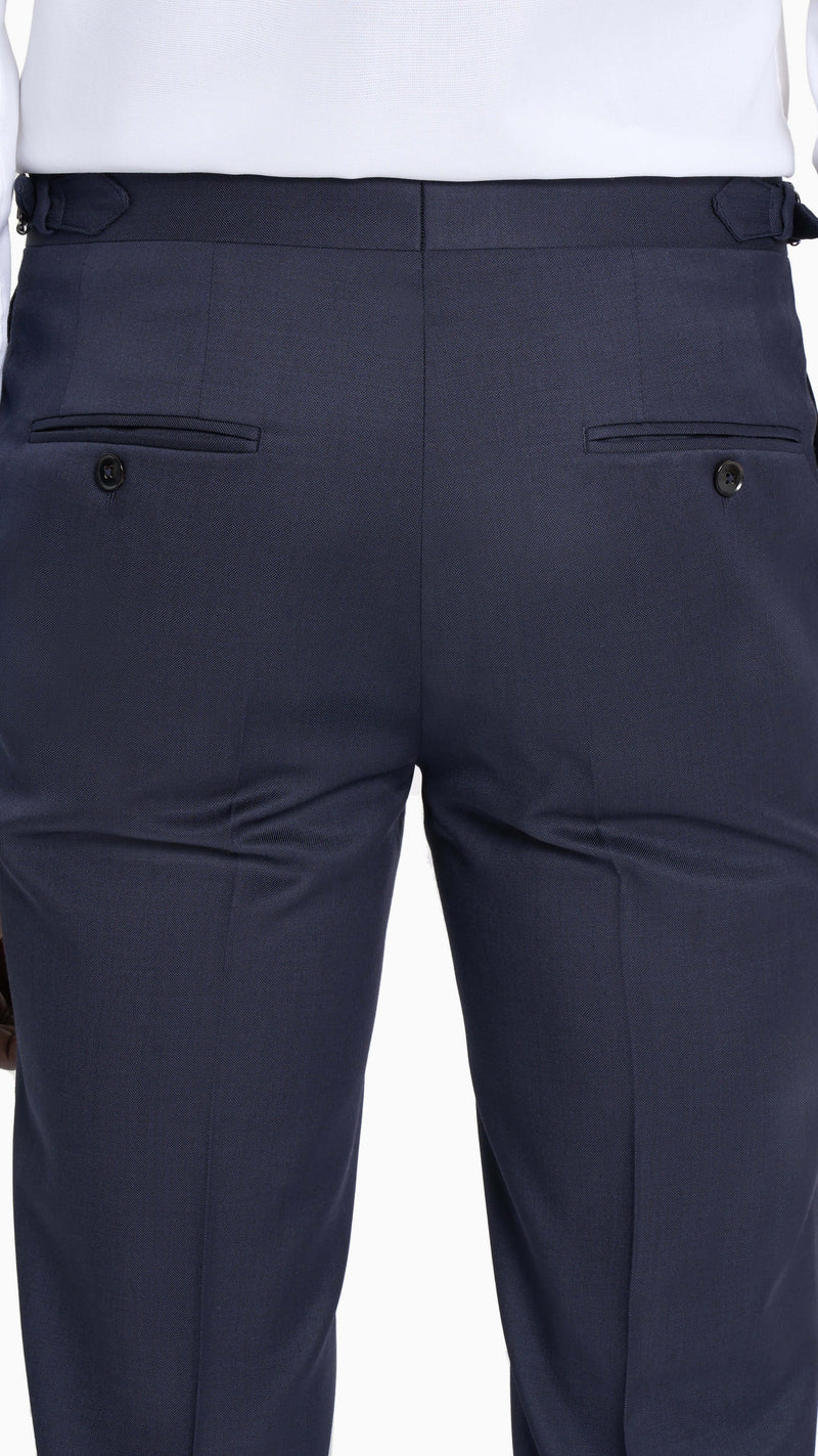 Reda Midnight Blue Sharkskin Custom Suit