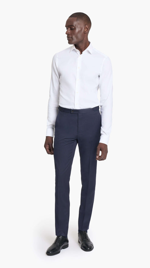 Reda Midnight Blue Sharkskin Custom Trouser