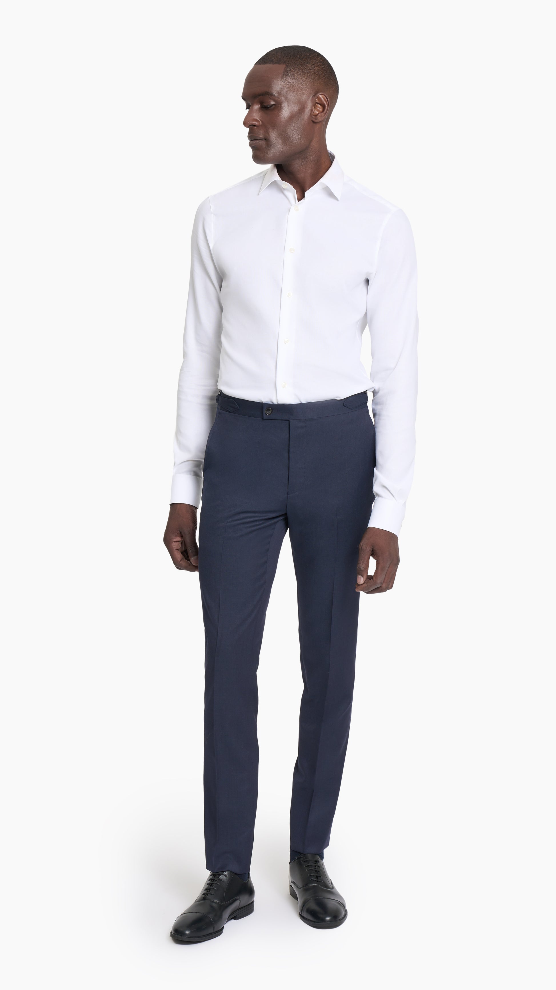 Reda Midnight Blue Sharkskin Custom Trouser