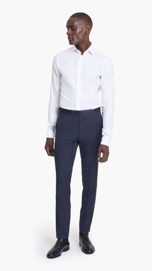 Reda Midnight Blue Sharkskin Custom Trouser
