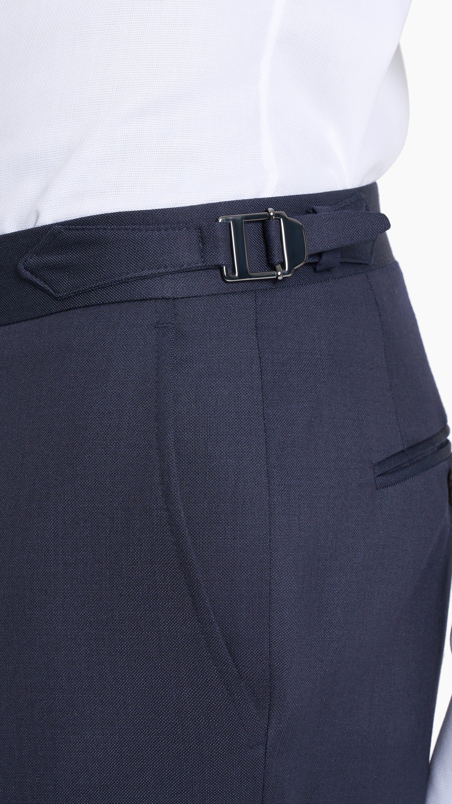 Reda Midnight Blue Sharkskin Custom Trouser