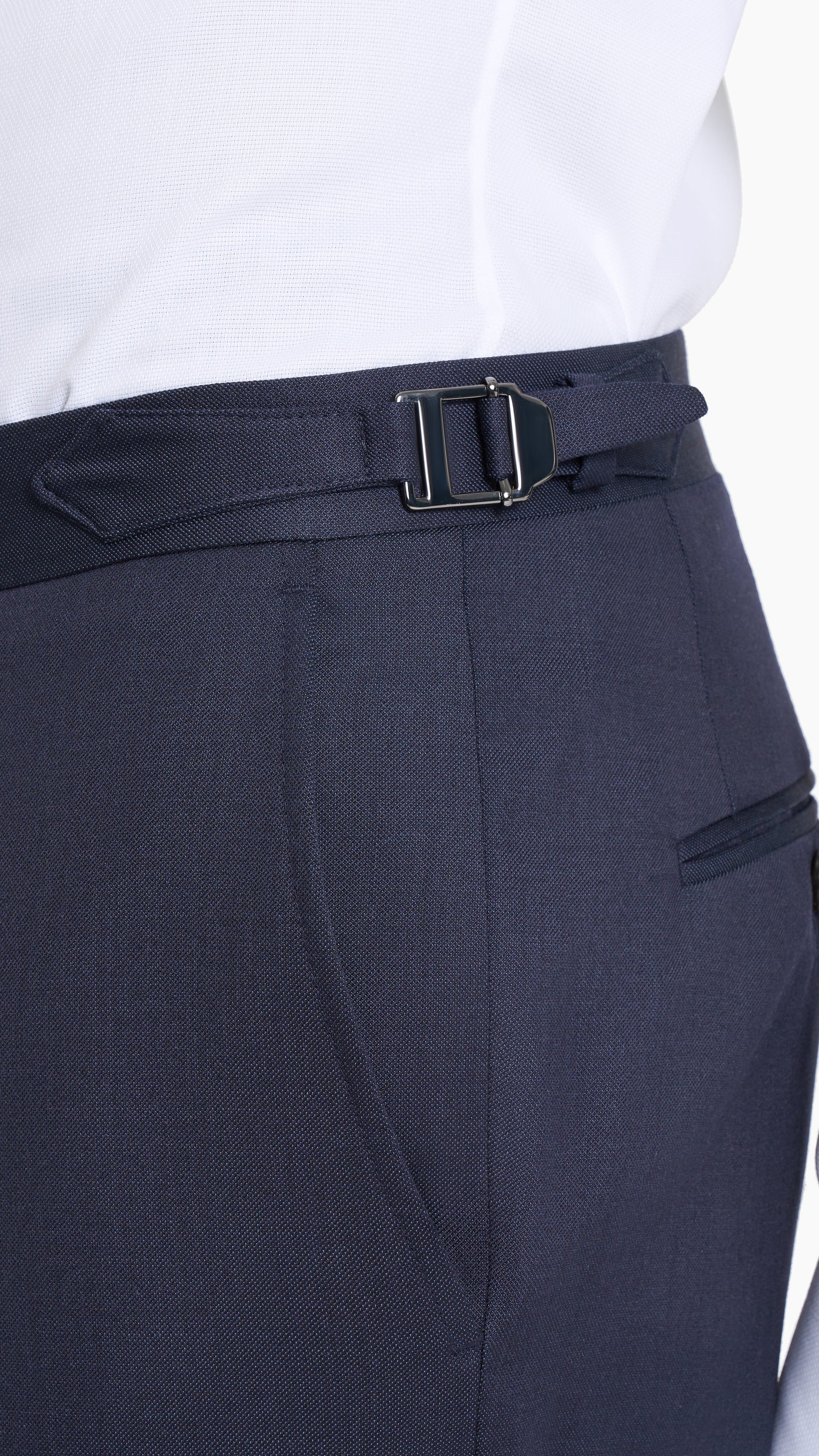 Reda Midnight Blue Sharkskin Custom Trouser