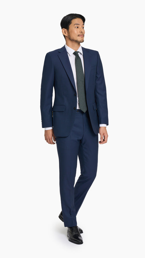 Navy Blue Birdseye Suit