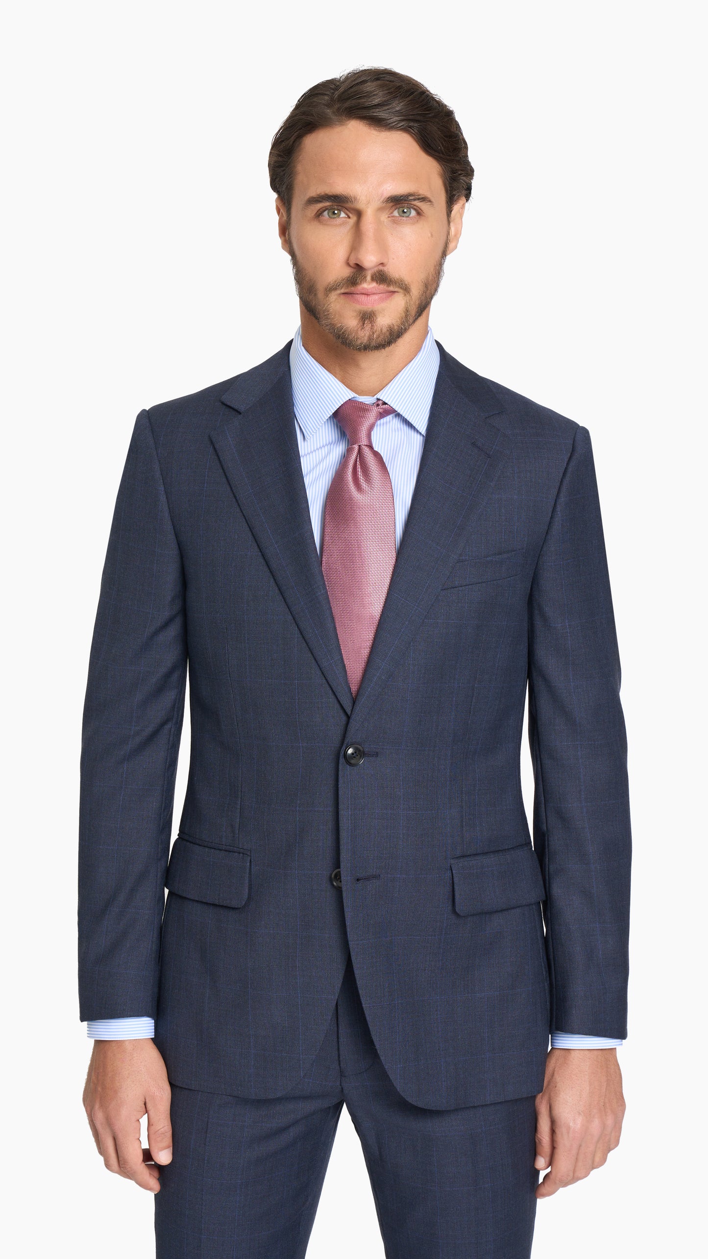 Reda Dark Navy Prince of Wales Custom Suit